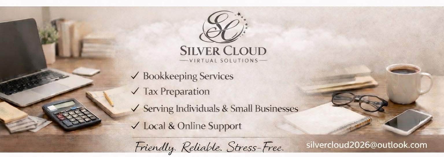 Silver Cloud Virtual Solutions bookkeeping services promotional graphic